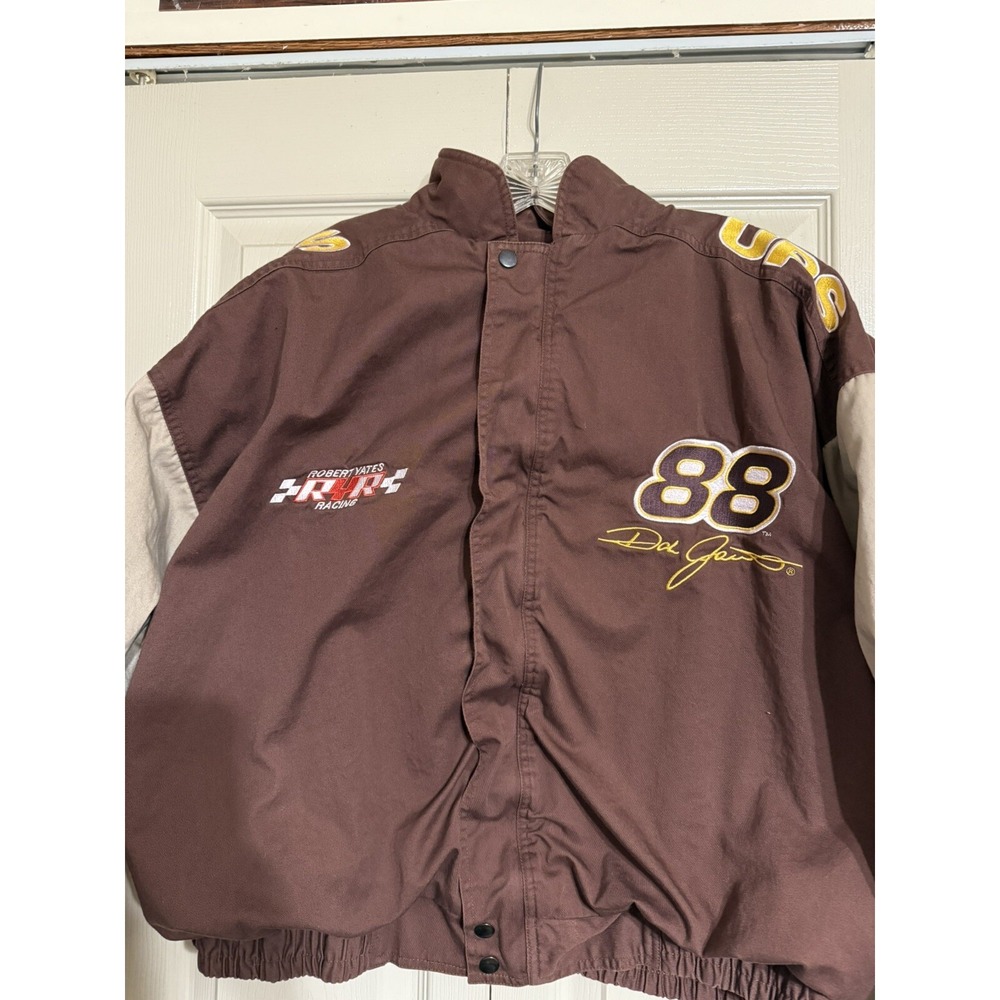 Vtg Nascar Jacket #88 Dale Jarrett UPS By Competitors View‎ Size XL Earth Tone